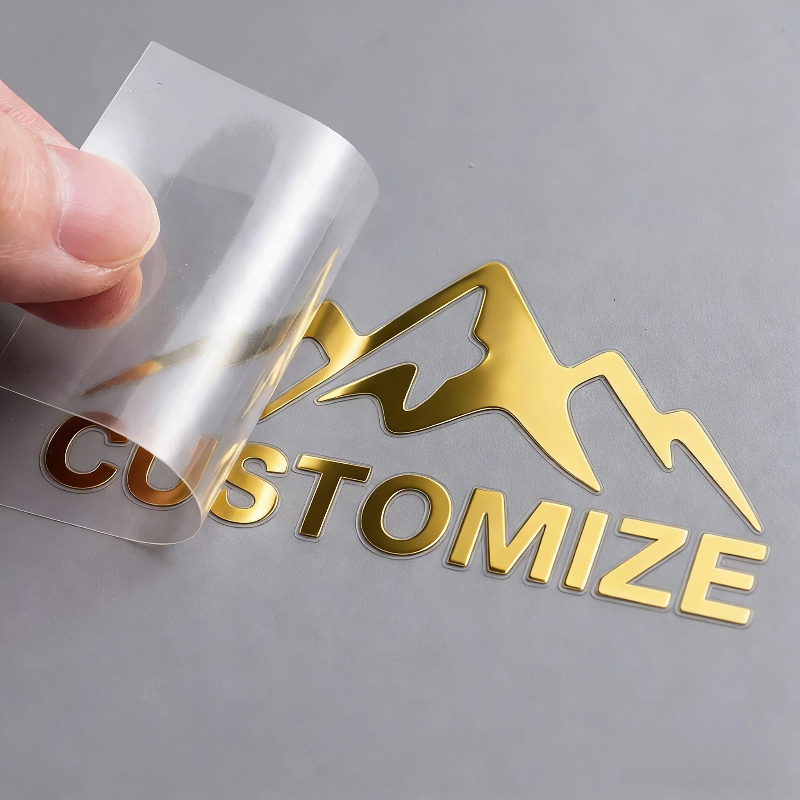 Personalised Candle Label - Shiny Gold Stickers Custom Logo Personalized