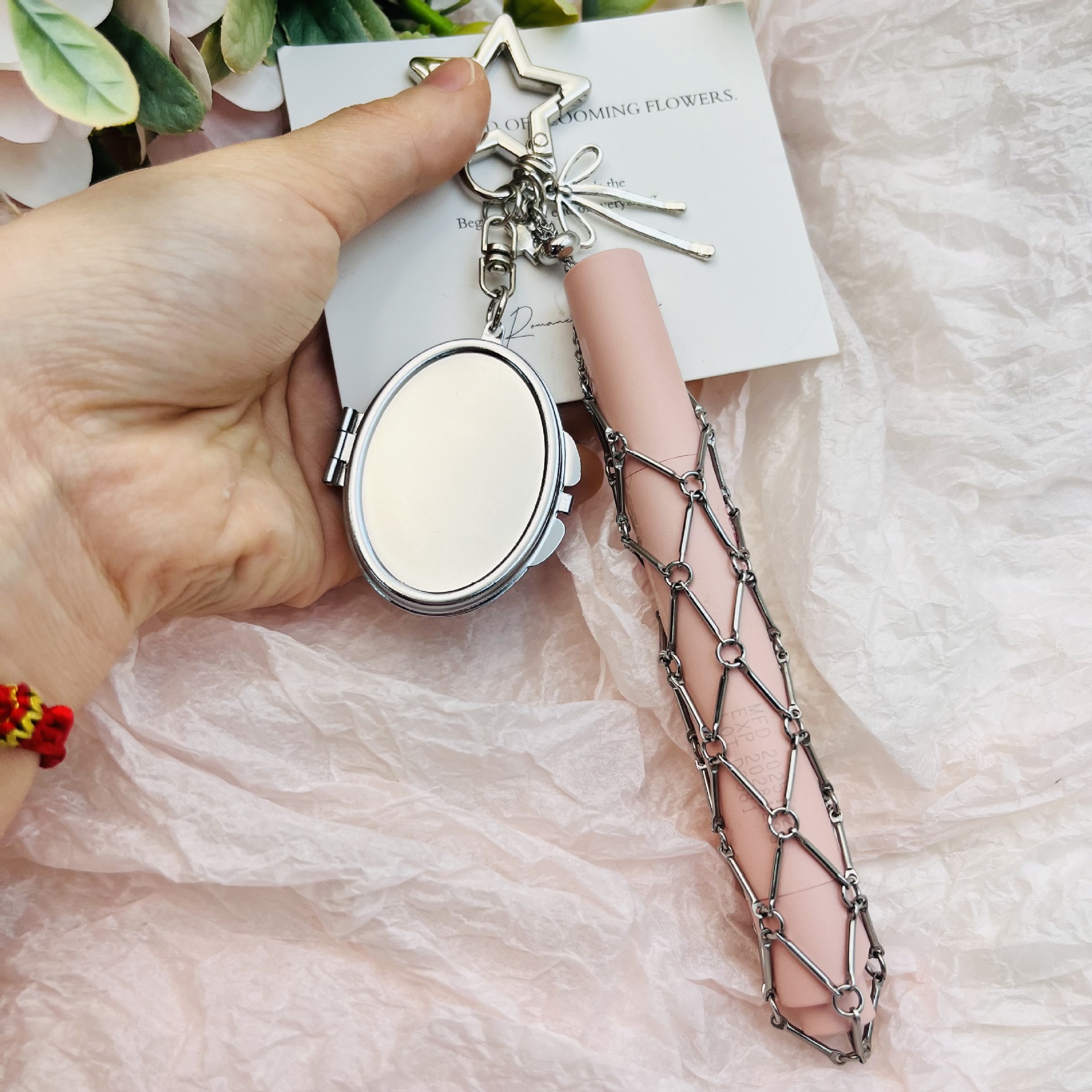 Initial Ring Custom - INS Stainless Steel Mesh Custom Keychain