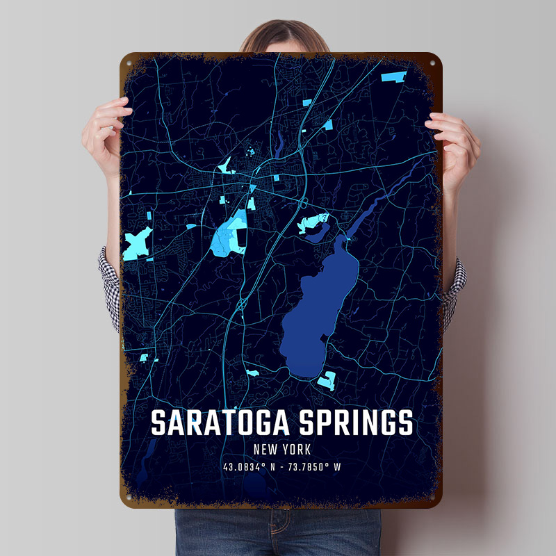 Saratoga Springs Midnight City - đánh giá và giá Custom Map Poster