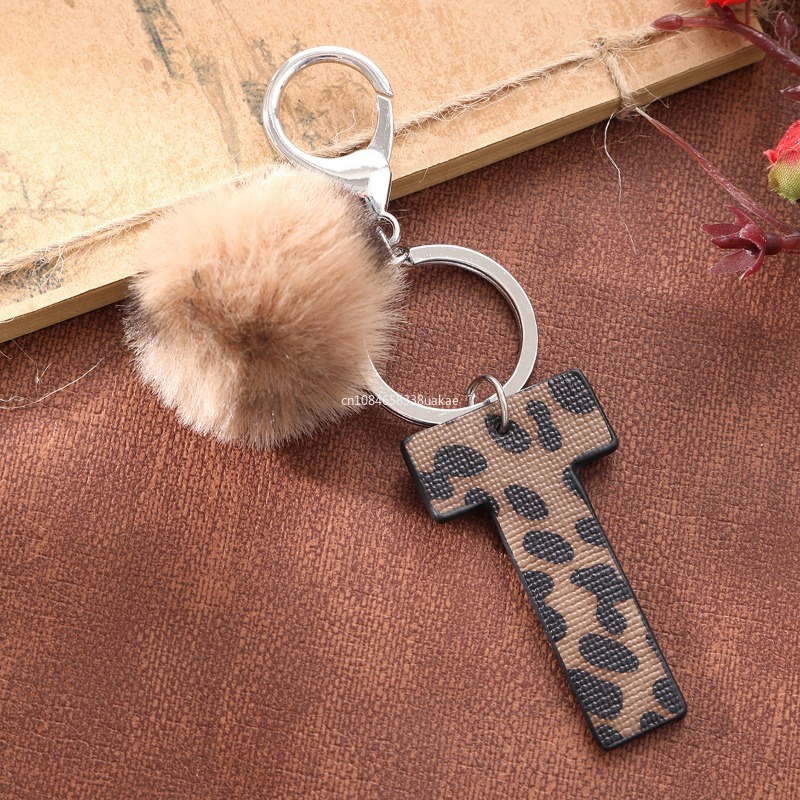 Fashion Leopard English Alphab - đánh giá và giá Monogram Keychain Leather