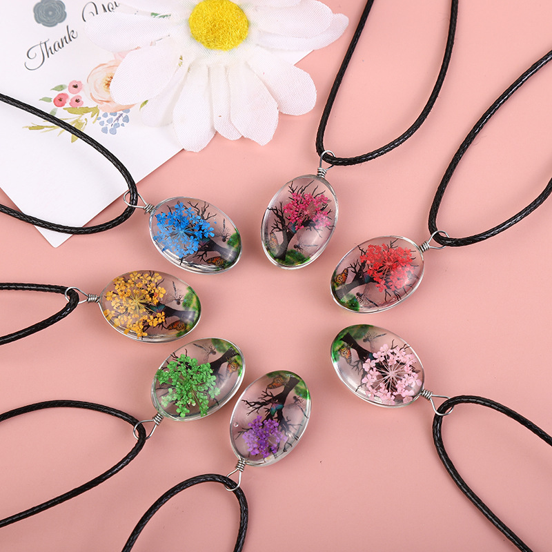 Real Dried Flower Baby's Breat - đánh giá và giá Birth Flower Necklace