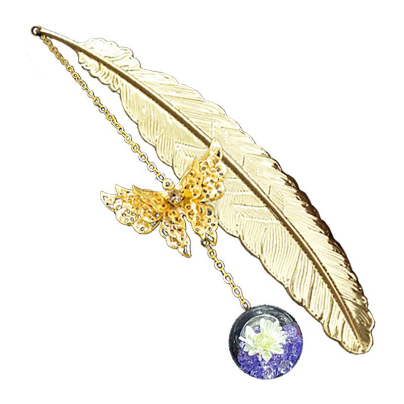 1PC Metal Bookmark Creative Im - đánh giá và giá Dried Flower Bookmark