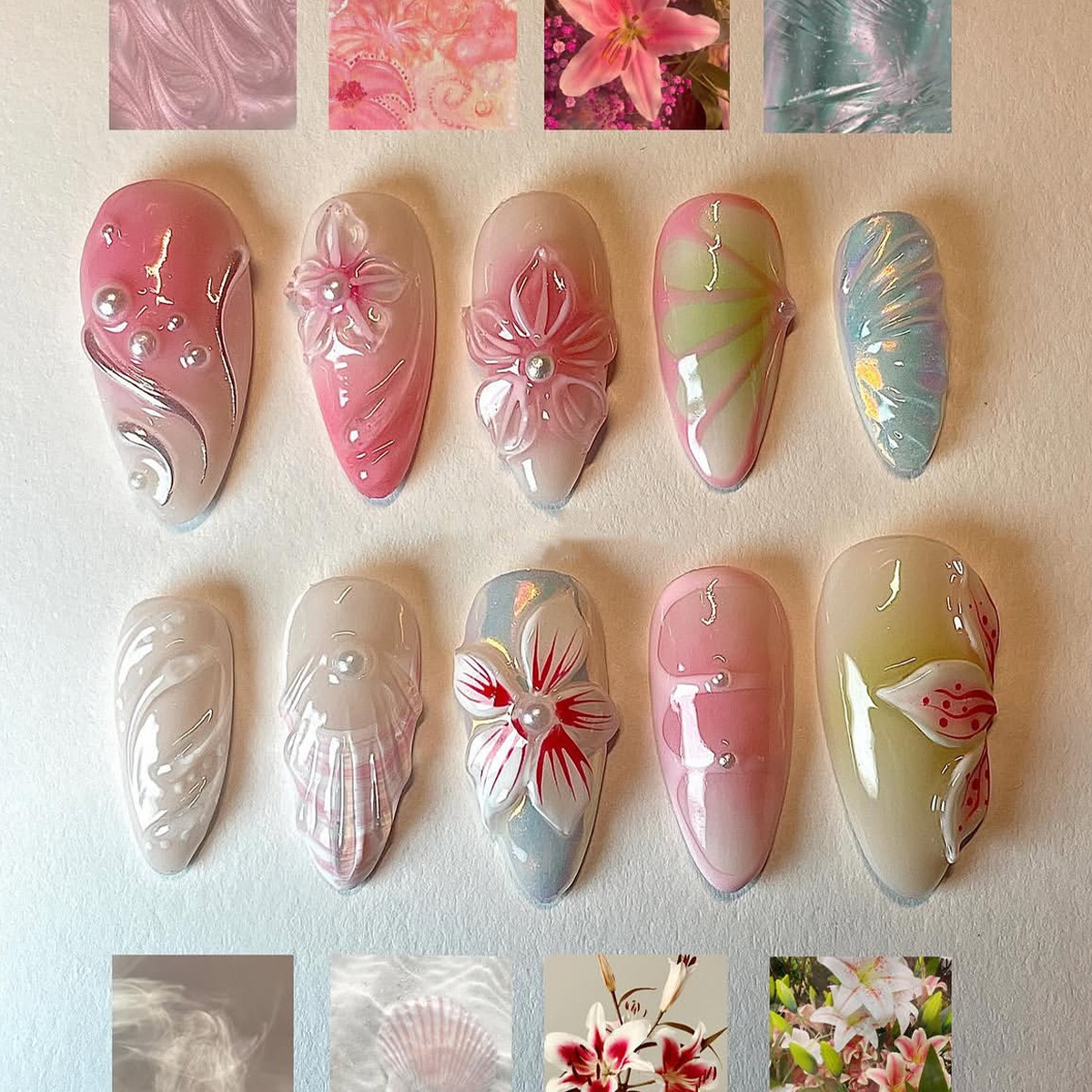 24pcs Glossy Shell Pearl Desig - đánh giá và giá Pressed Flower Art
