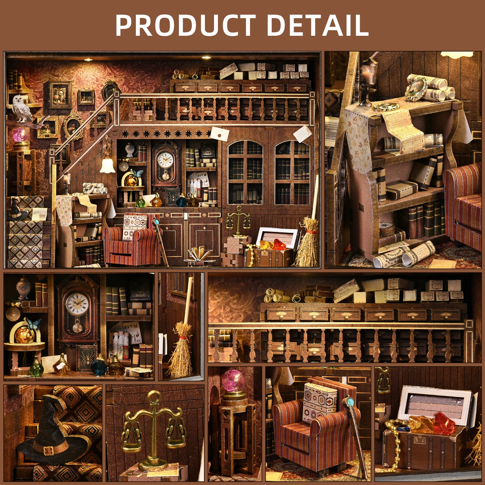 Book Nook Kit Secret Attic DIY - đánh giá và giá Engraved Wood Frame
