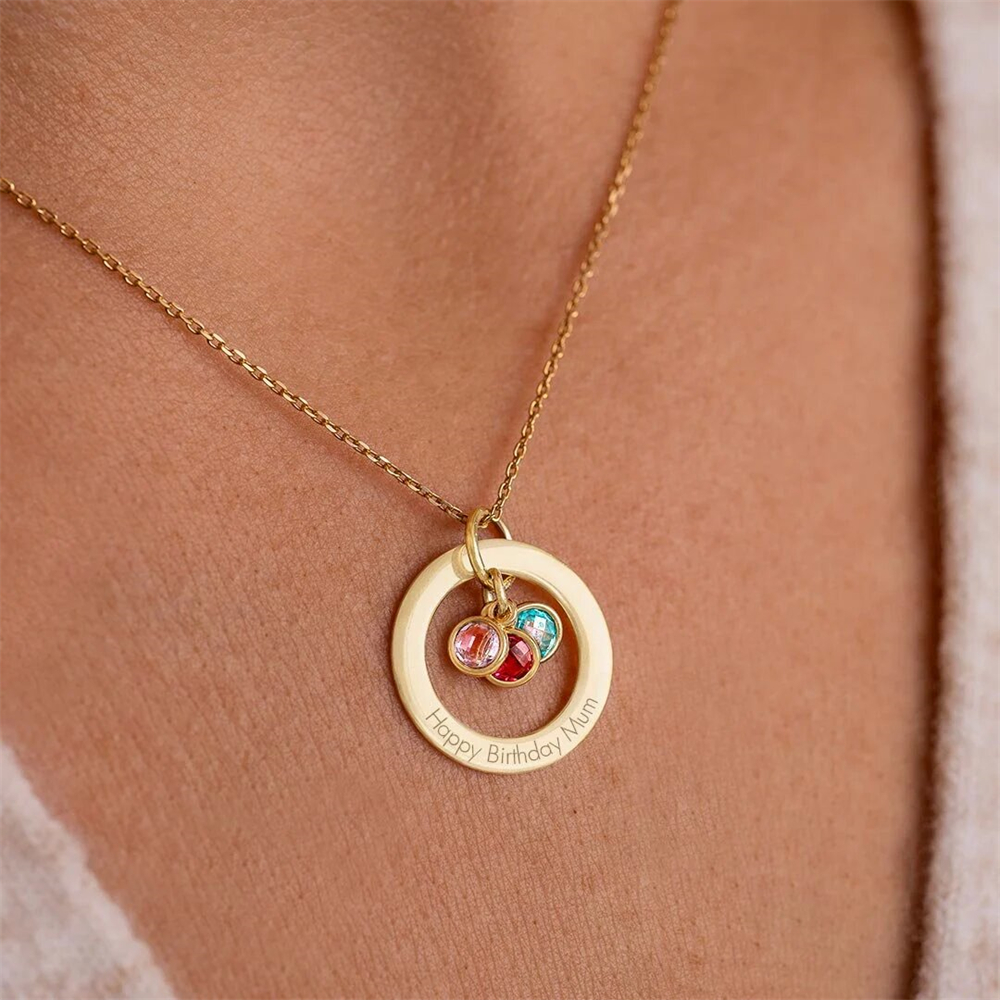 Custom Birthstone Eternal Ring - đánh giá và giá Birth Flower Necklace