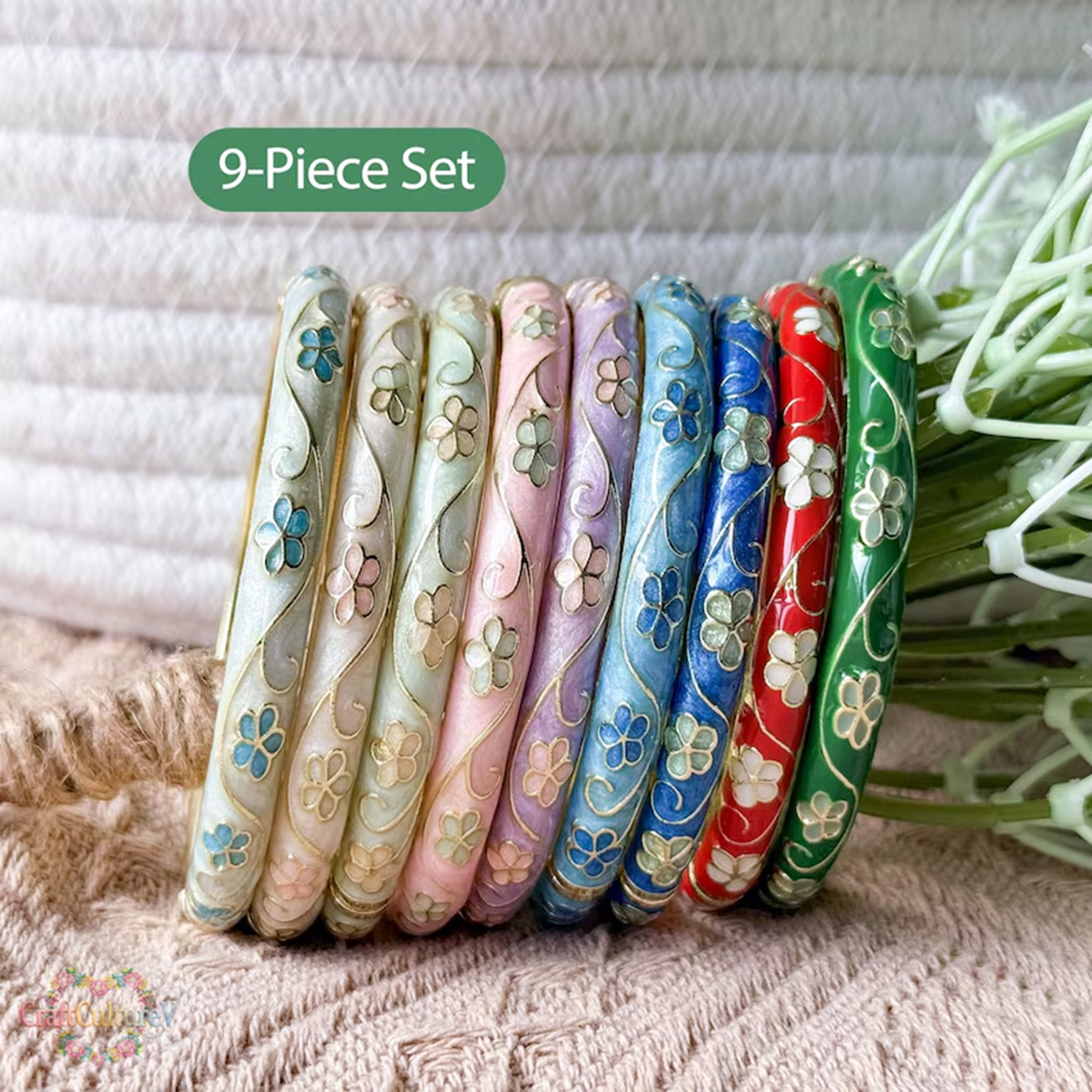 3/5PCS Enamel Cloisonné Bangle - đánh giá và giá Coordinates Bracelet