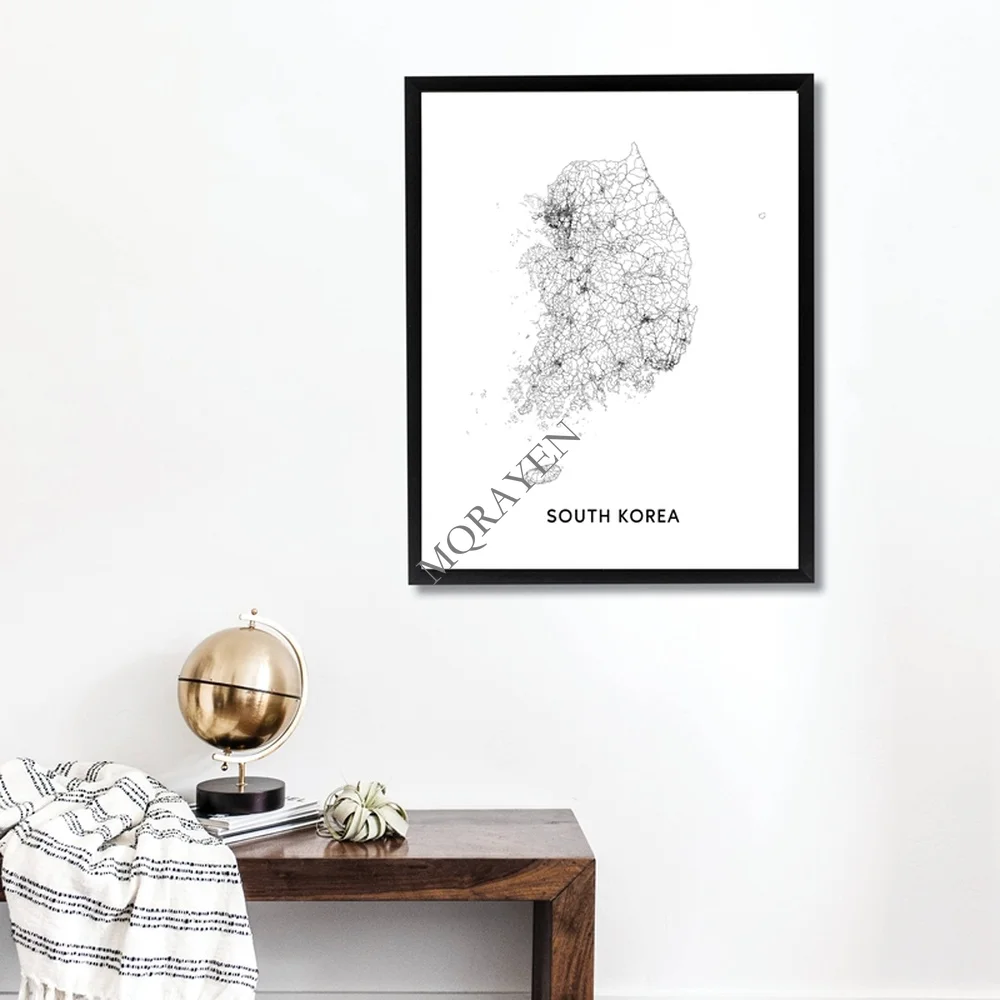 South Korea Map Black and Whit - đánh giá và giá Custom Star Map