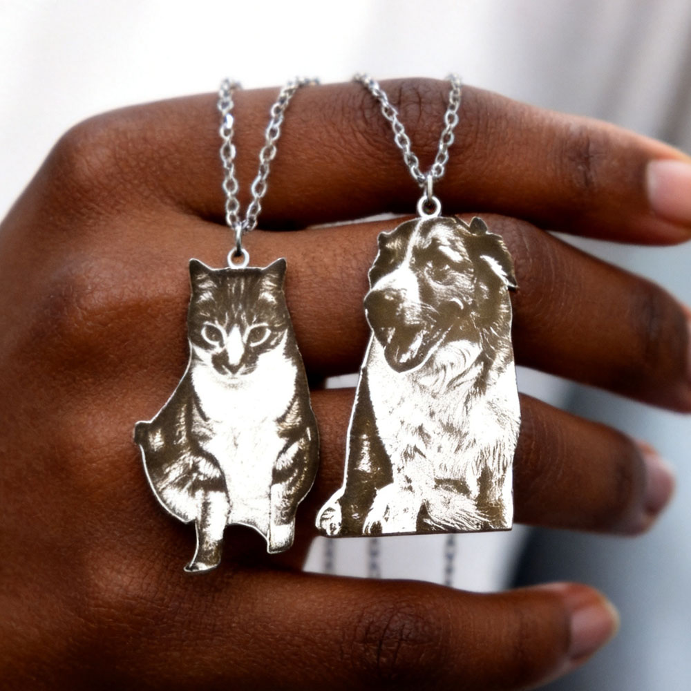 Custom Engrave Pet Photo Neckl - đánh giá và giá Pet Portrait Custom