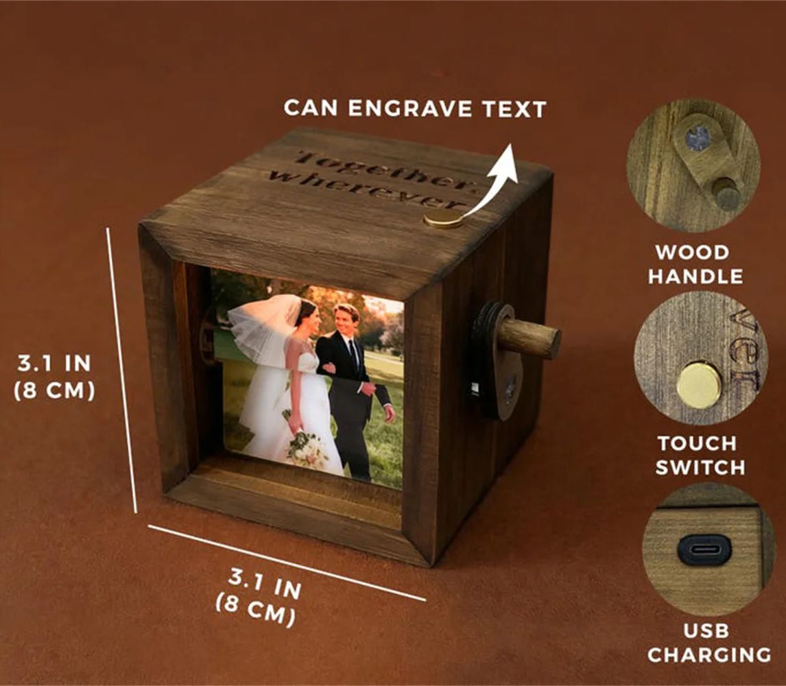 Custom Flipbook Photo Frame Pe - đánh giá và giá Engraved Wood Frame