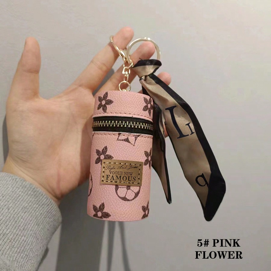 1pc Stylish Cylindrical Lipsti - đánh giá và giá Monogram Keychain Leather