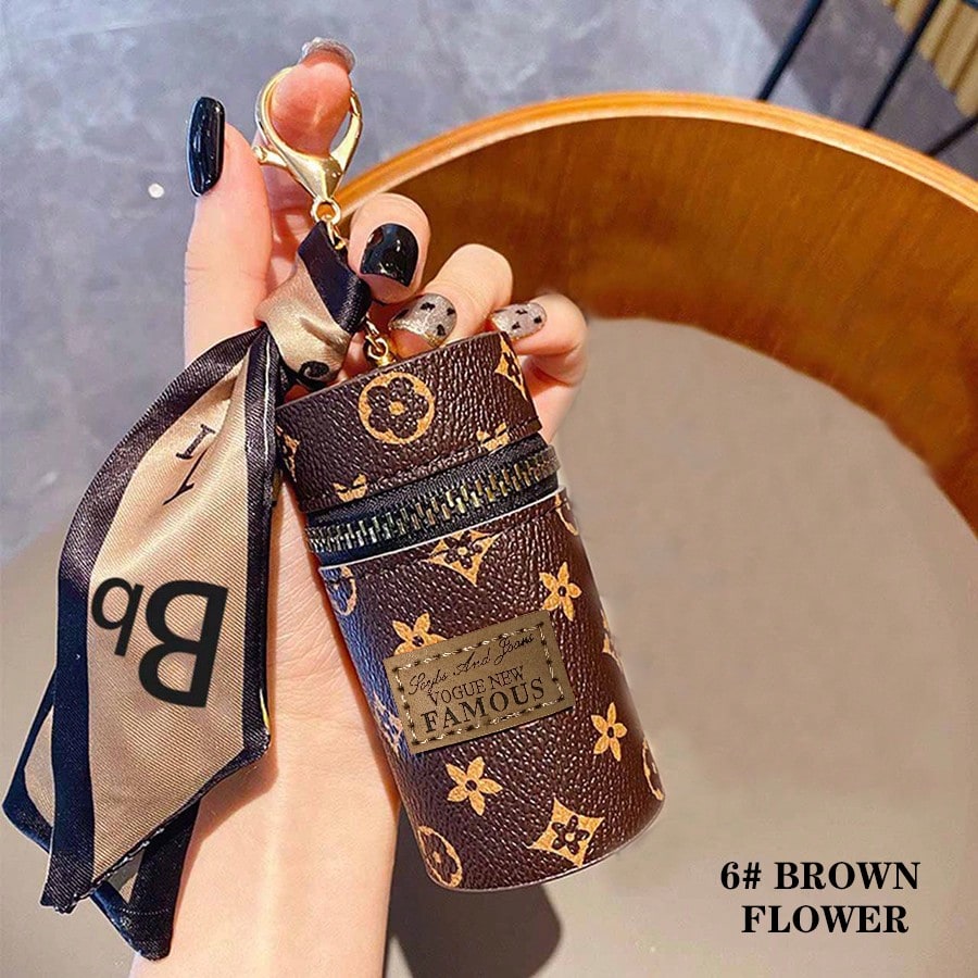 1pc Stylish Cylindrical Lipsti - đánh giá và giá Monogram Keychain Leather