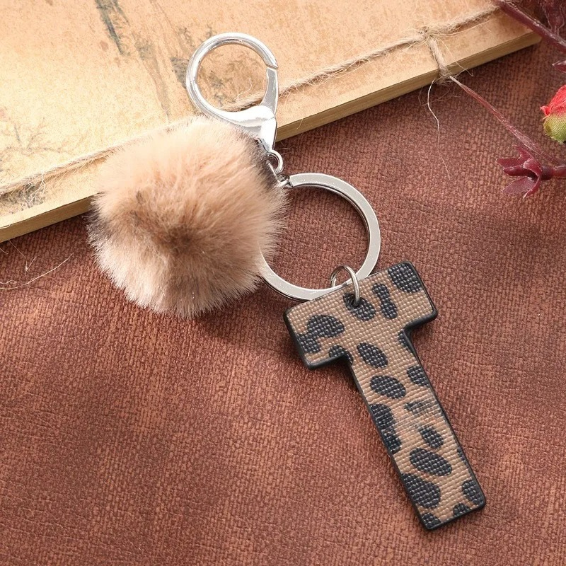 A-M Fashion Leopard Alphabet A - đánh giá và giá Monogram Keychain Leather