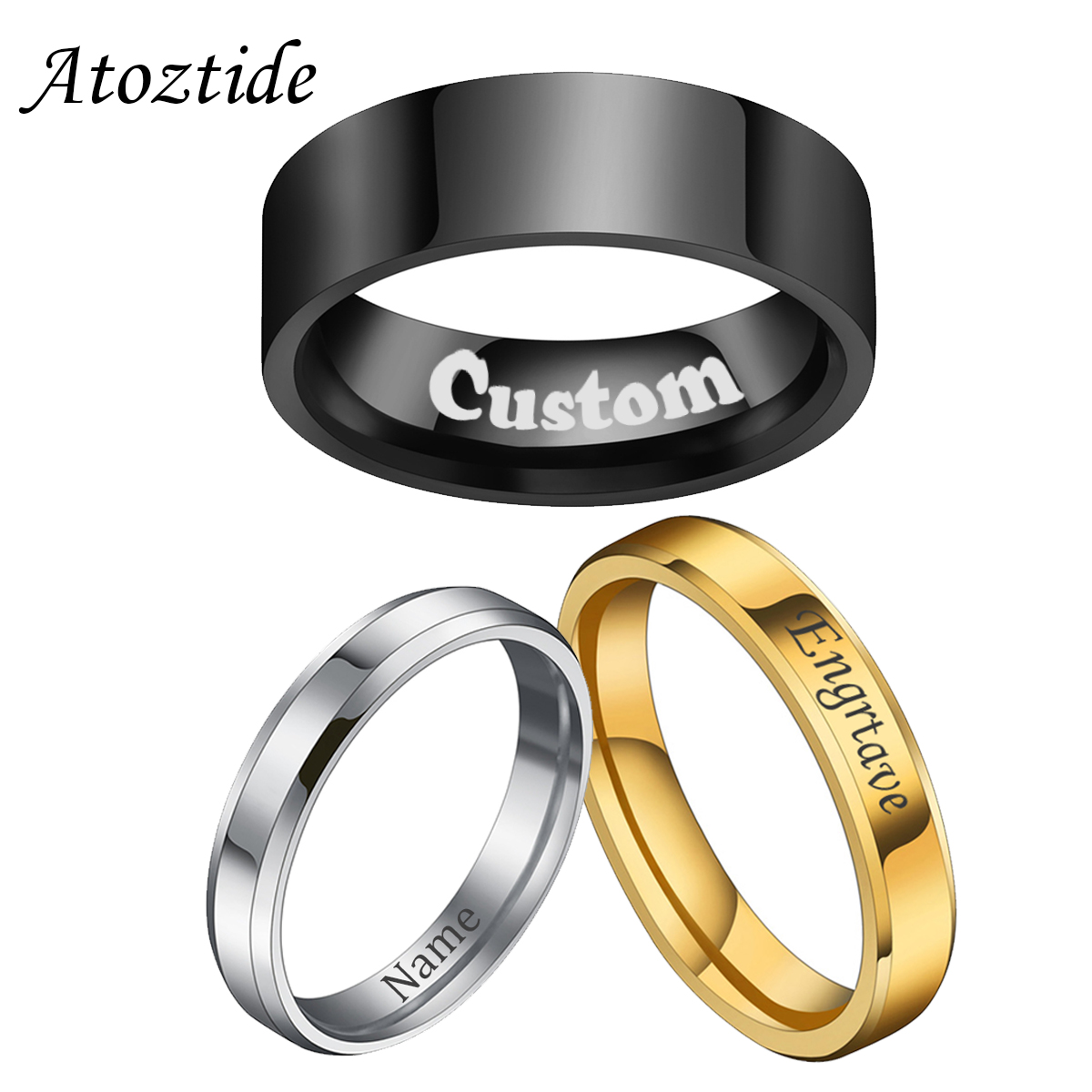 Atoztide 4/6/8mm Personalized  - đánh giá và giá Initial Ring Custom