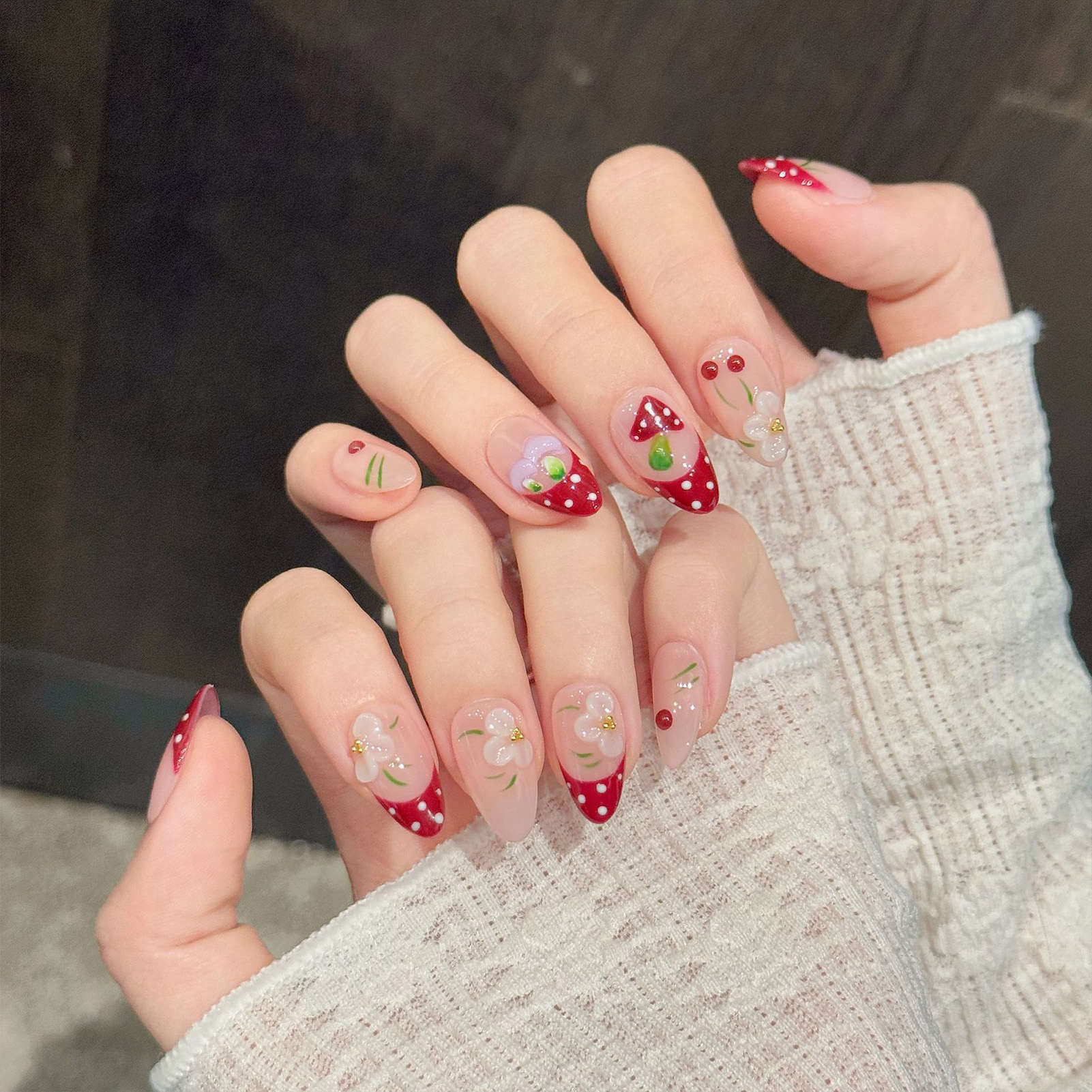 10Pcs Red White Polka Dot Desi - đánh giá và giá Pressed Flower Art