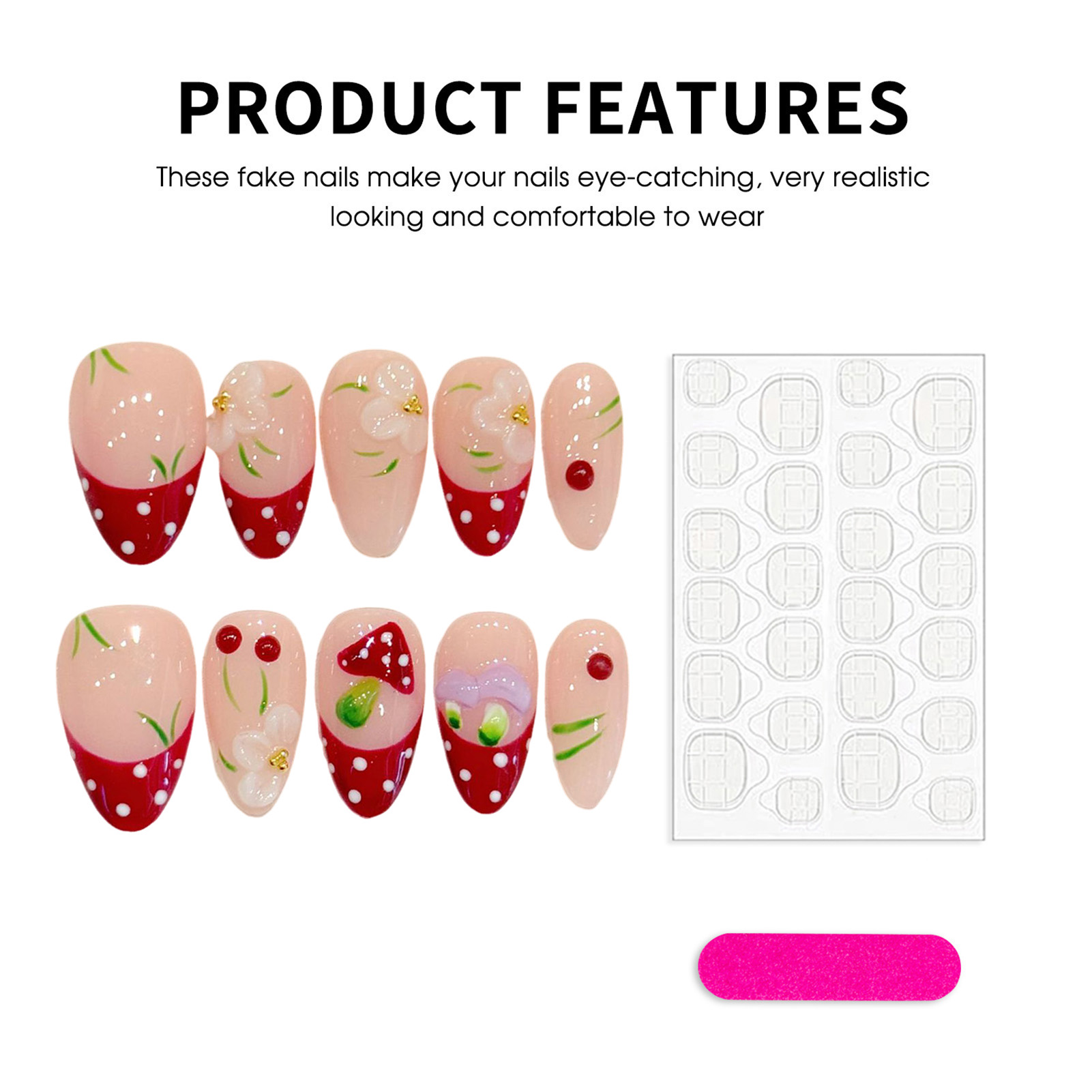 10Pcs Red White Polka Dot Desi - đánh giá và giá Pressed Flower Art