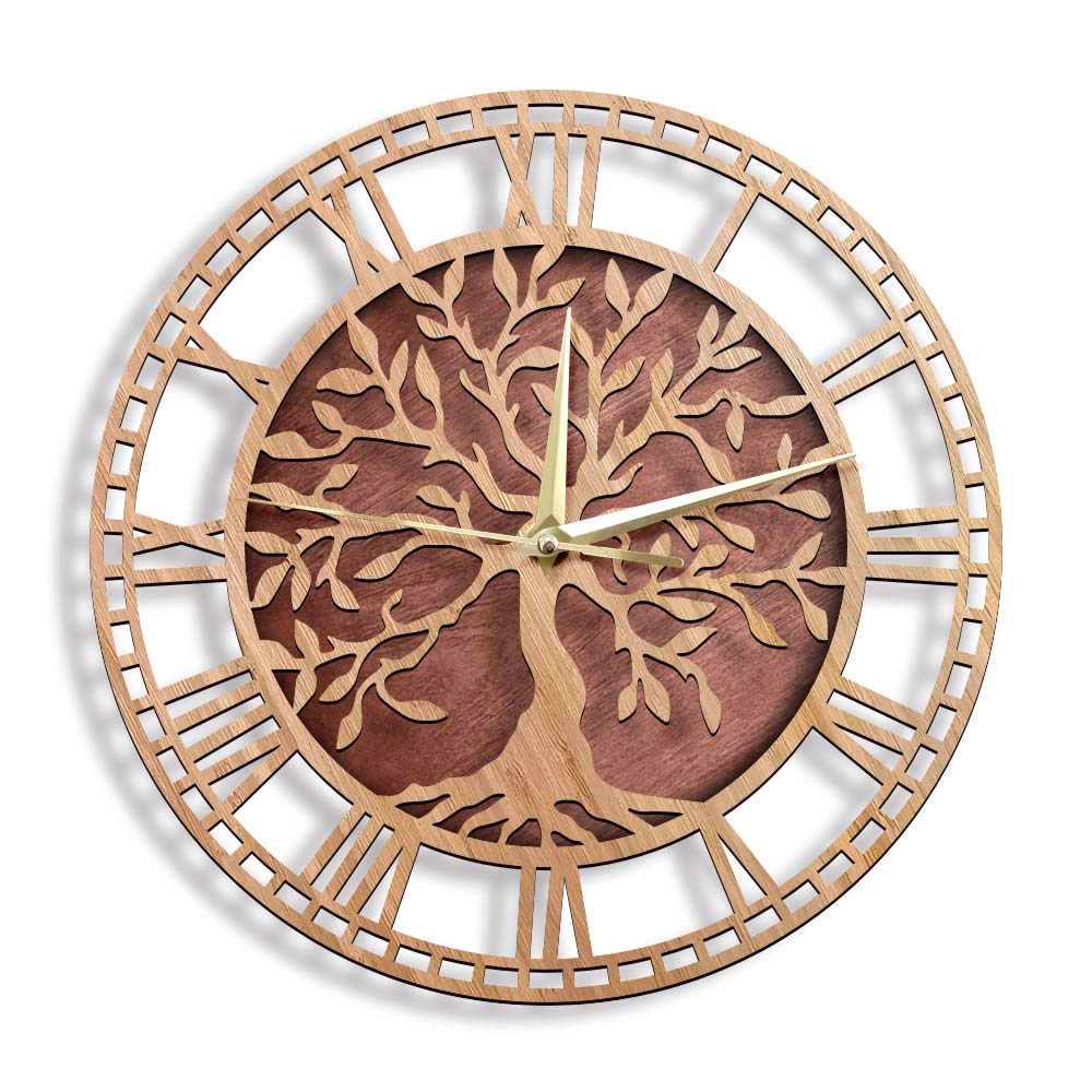 Tree of Life Wooden Wall Clock - đánh giá và giá Family Tree Print