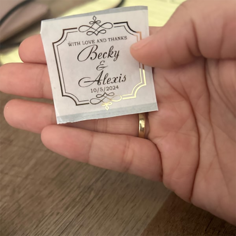 Custom Gold Foil Wedding Favor - đánh giá và giá Personalised Candle Label