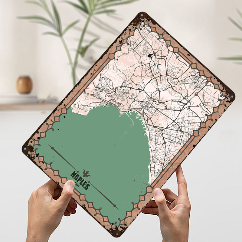 Naples City Map Tin Plaque Pos - đánh giá và giá Custom Map Poster