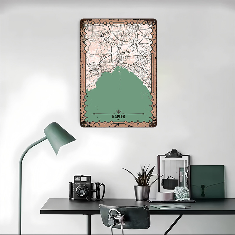 Naples City Map Tin Plaque Pos - đánh giá và giá Custom Map Poster