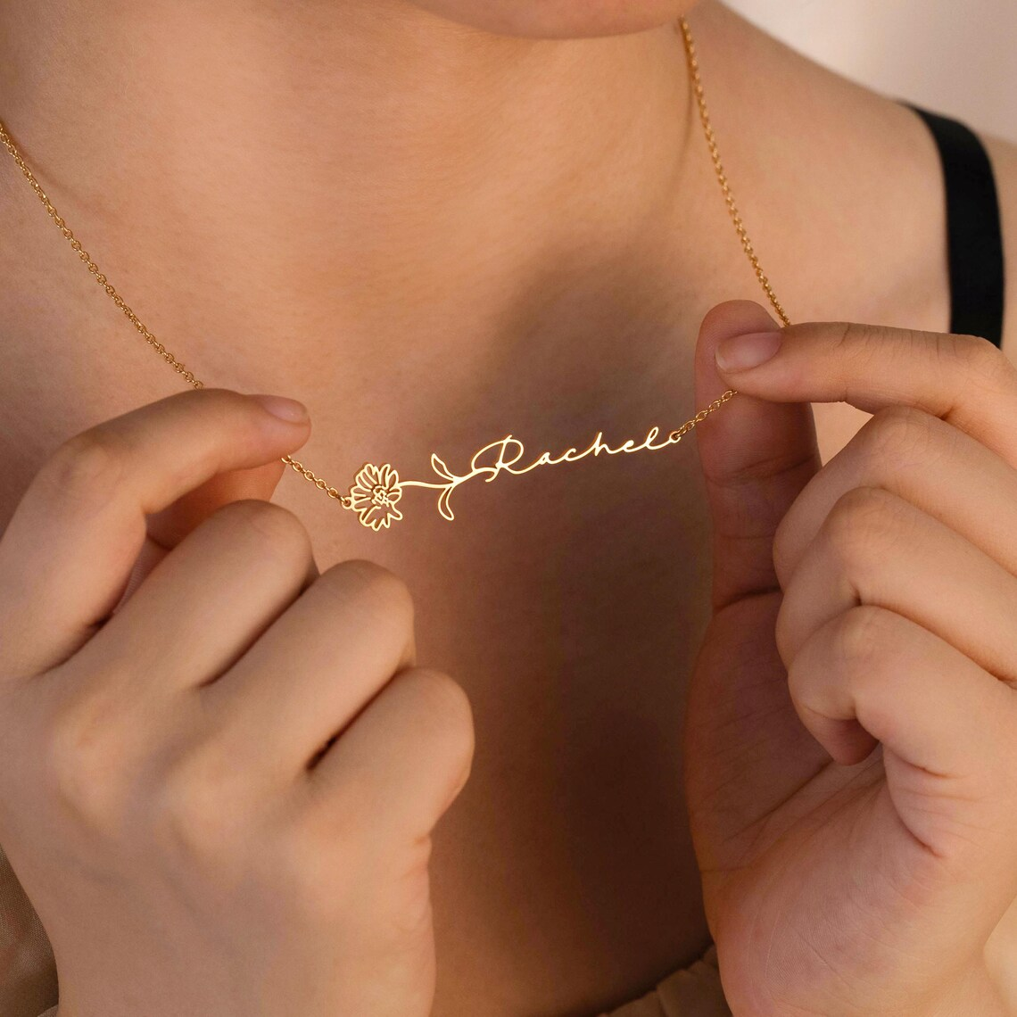 Haiyufly Custom Name Necklace  - đánh giá và giá Birth Flower Necklace
