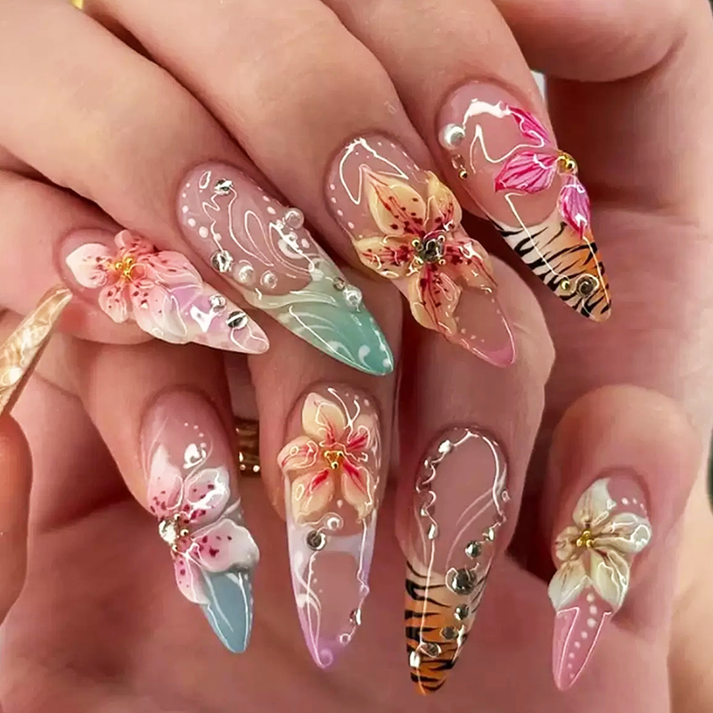 24pcs long Almond summer Press - đánh giá và giá Pressed Flower Art