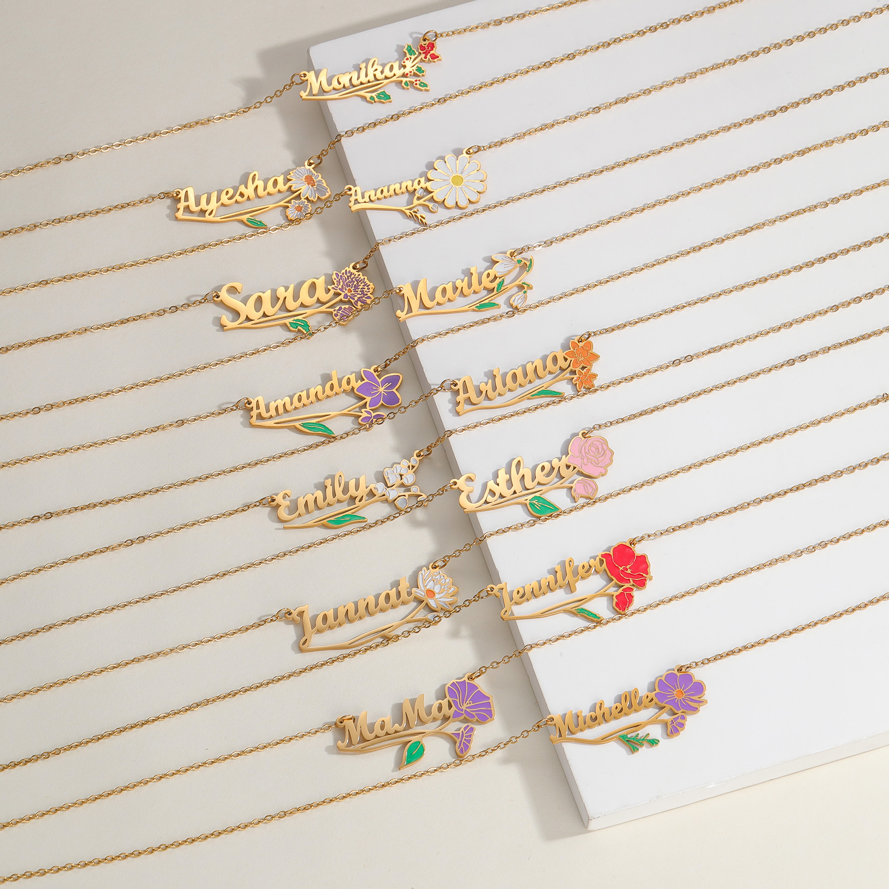 Acheerup Personalized Name UV  - đánh giá và giá Birth Flower Necklace
