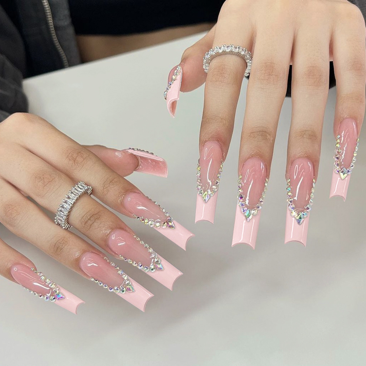 24pcs Long Ballet False Nails  - đánh giá và giá Pressed Flower Art