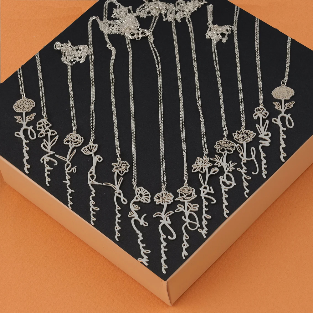 Haiyufly Custom Name Necklace  - đánh giá và giá Birth Flower Necklace