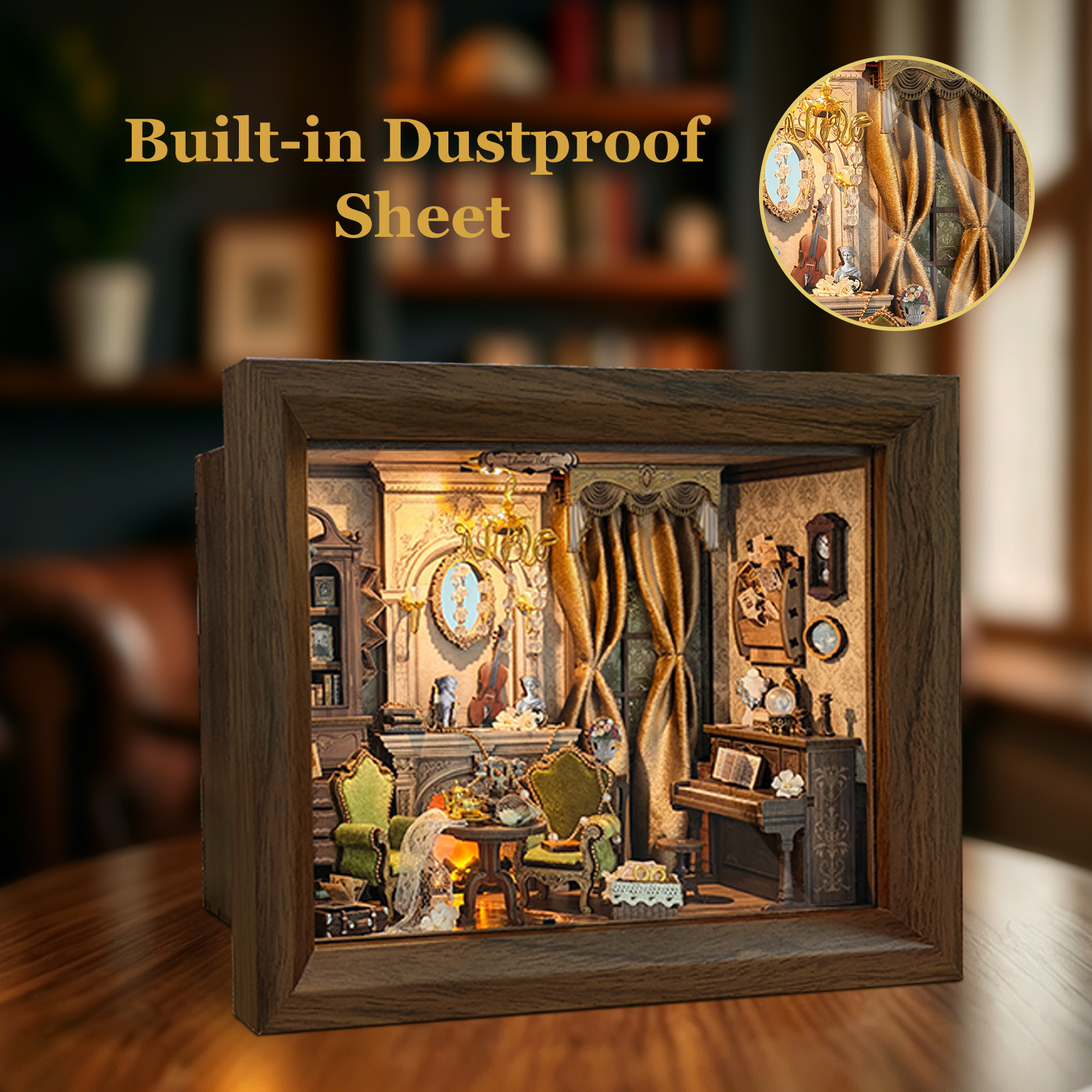 DIY Wooden Glimmer Hall Photo  - đánh giá và giá Engraved Wood Frame