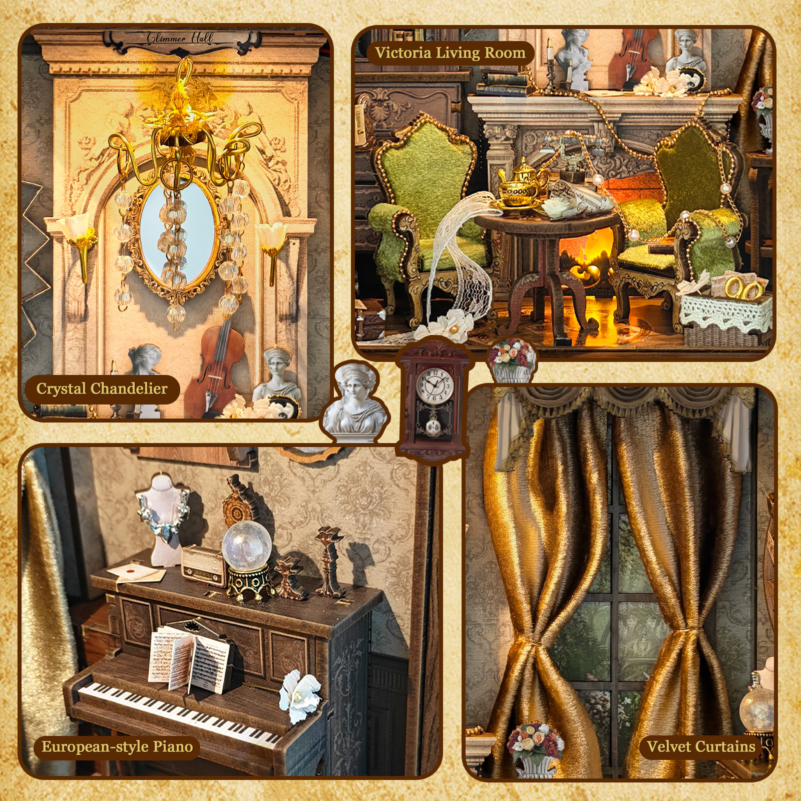DIY Wooden Glimmer Hall Photo  - đánh giá và giá Engraved Wood Frame
