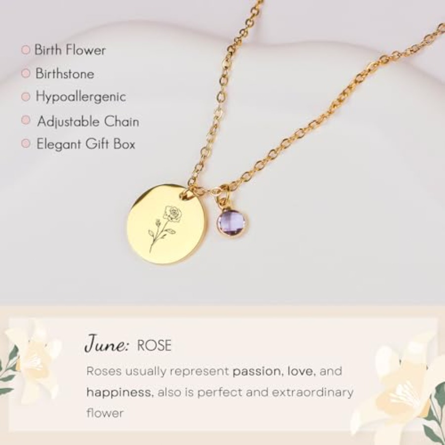 Birth Flower Necklaces for Wom - đánh giá và giá Birth Flower Necklace