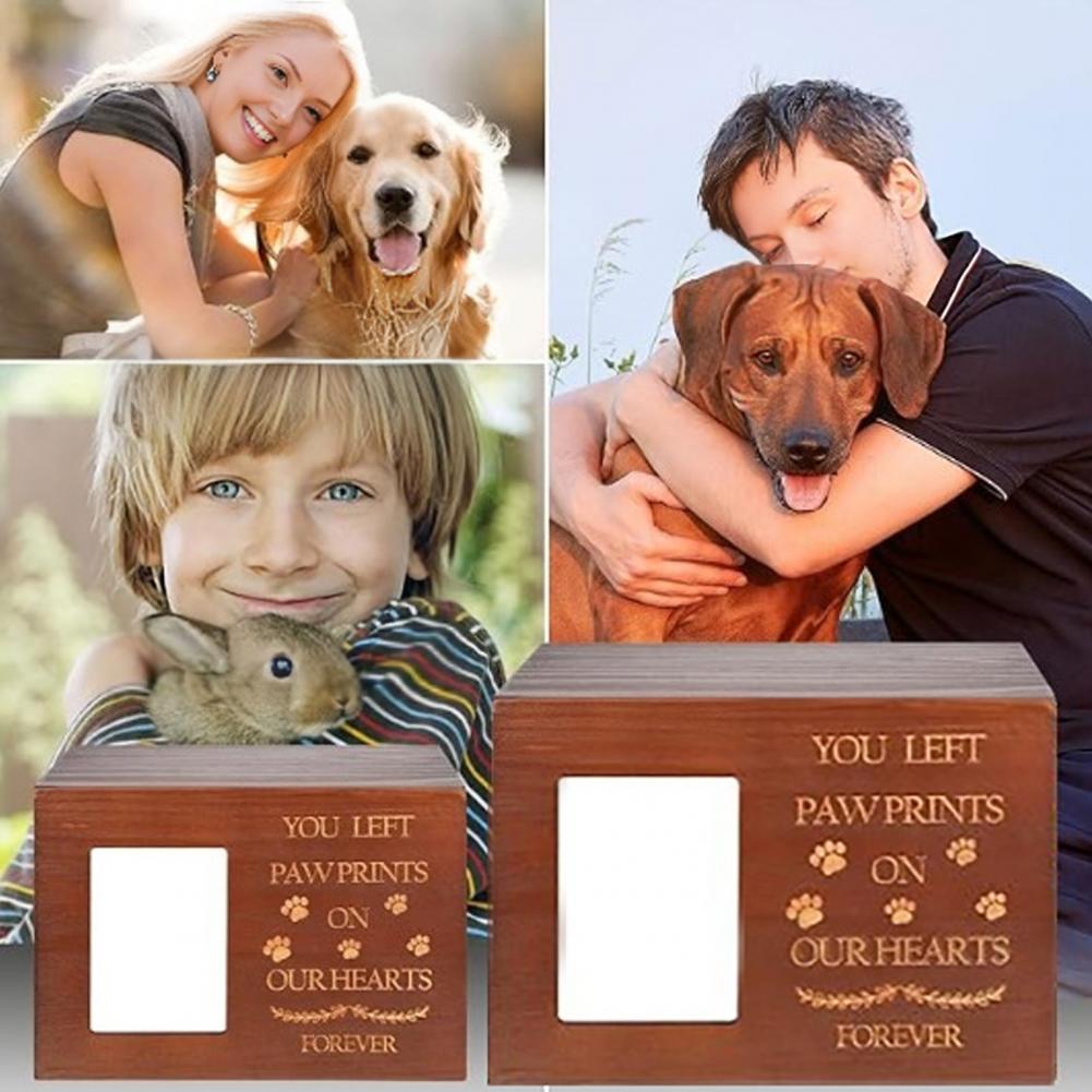 Wooden Pet Urn Solid Wood with - đánh giá và giá Engraved Wood Frame