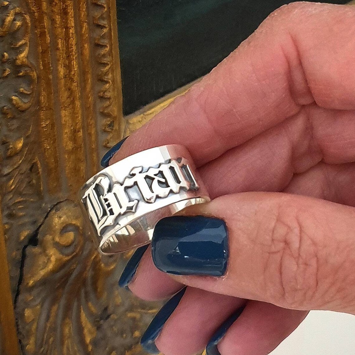 12MM Men' Gothic Rings Persona - đánh giá và giá Initial Ring Custom