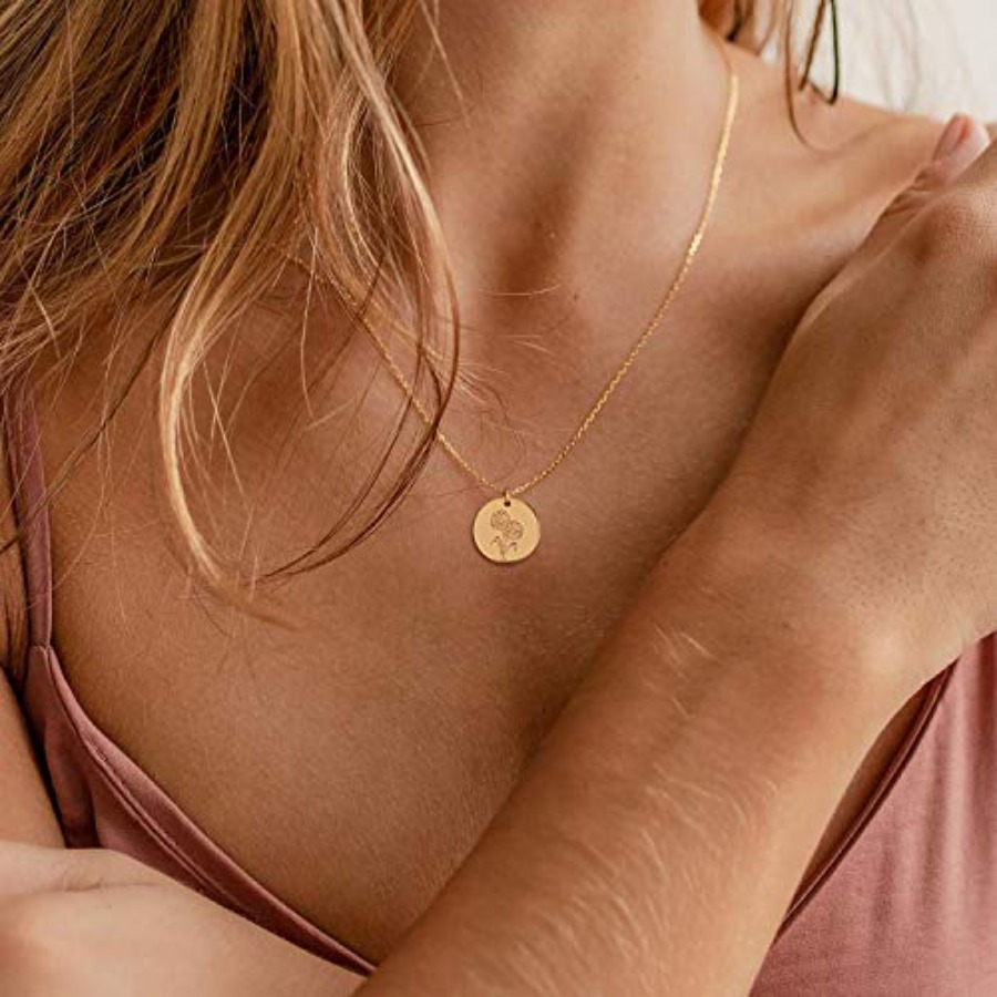 Birth Flower Necklace 18k Gold - đánh giá và giá Birth Flower Necklace