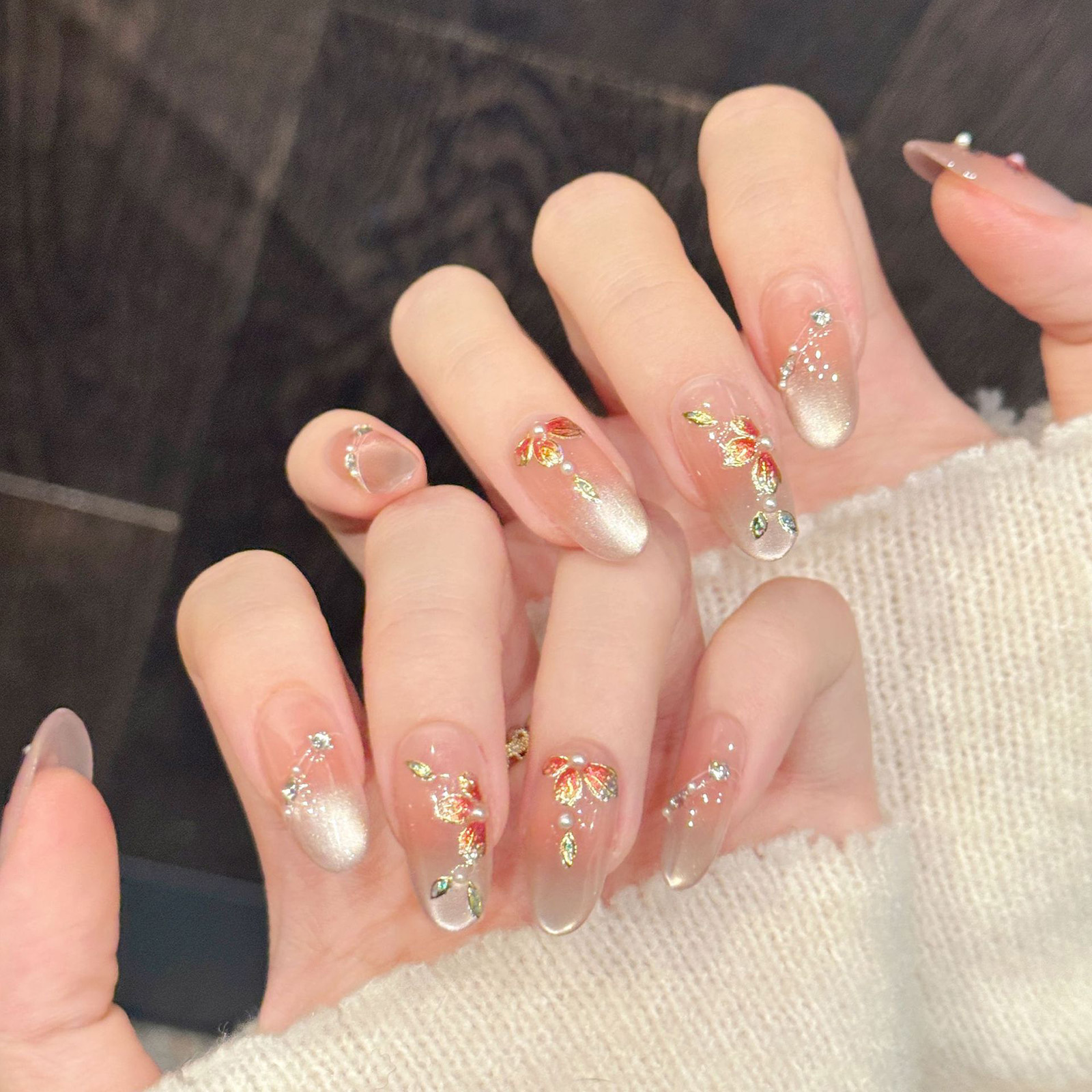 10pcs Handmade Fake Nails Pres - đánh giá và giá Pressed Flower Art
