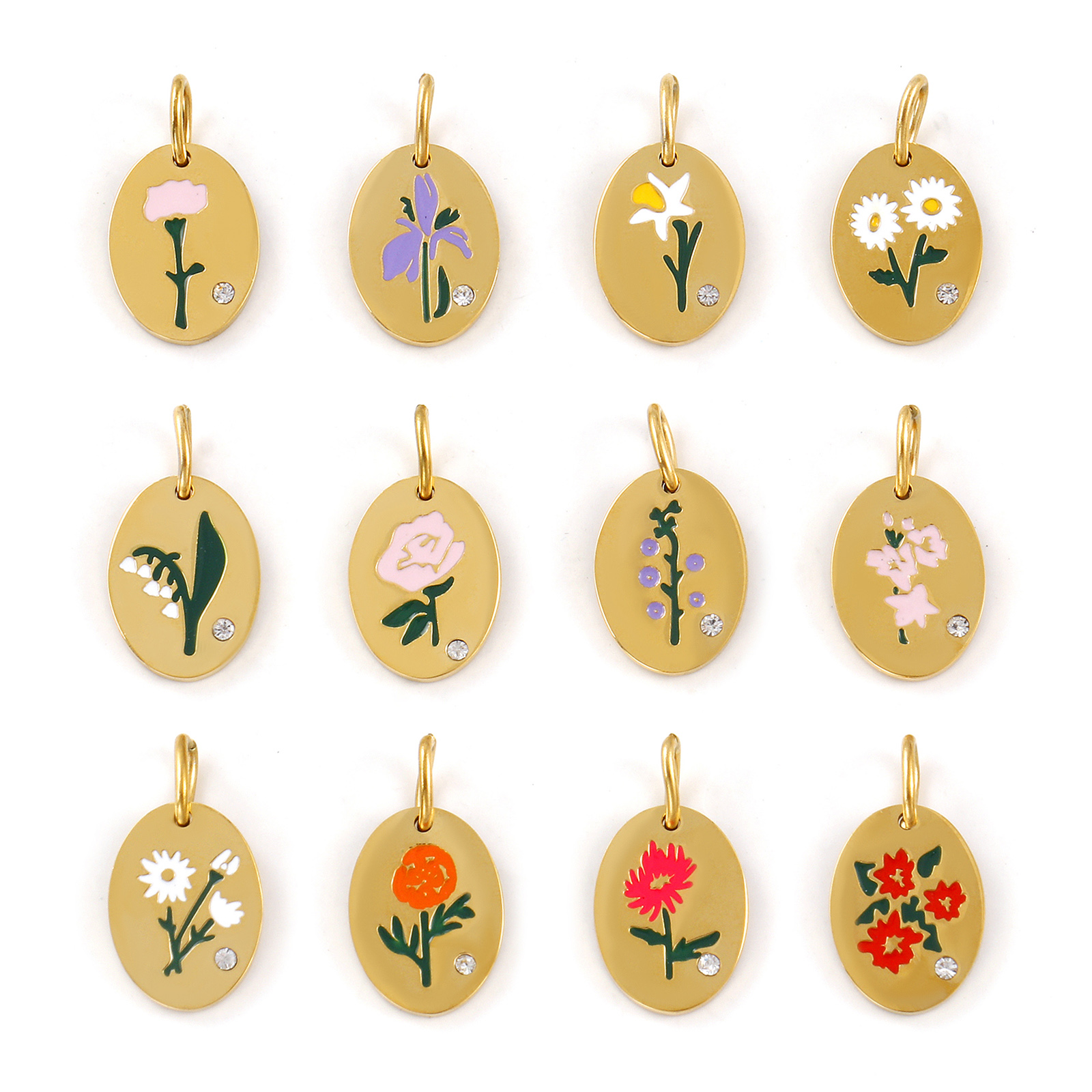 1 Piece 304 Stainless Steel Bi - đánh giá và giá Birth Flower Necklace