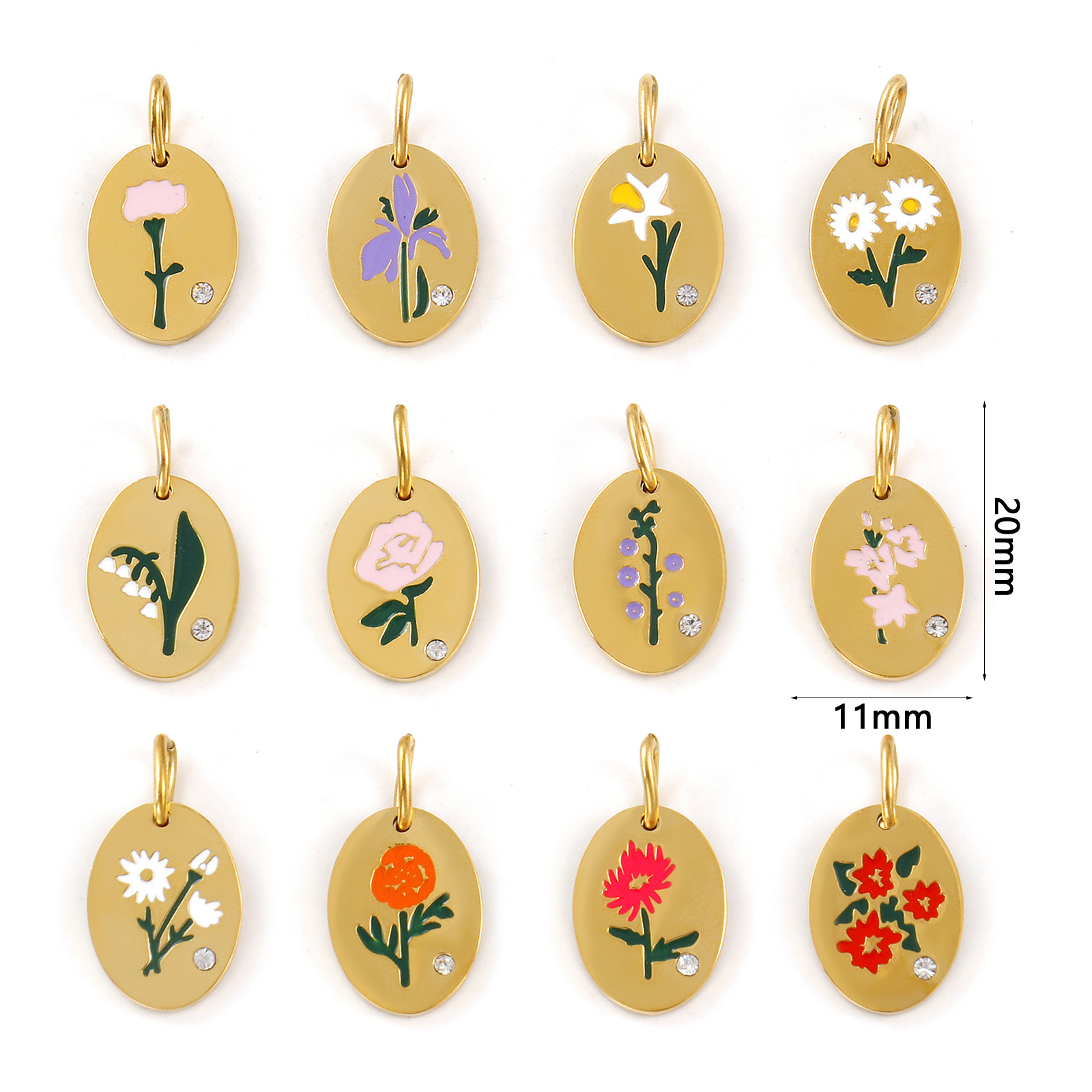 1 Piece 304 Stainless Steel Bi - đánh giá và giá Birth Flower Necklace